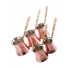 Turkish Coffee Pot Set, Copper 5 Pcs,